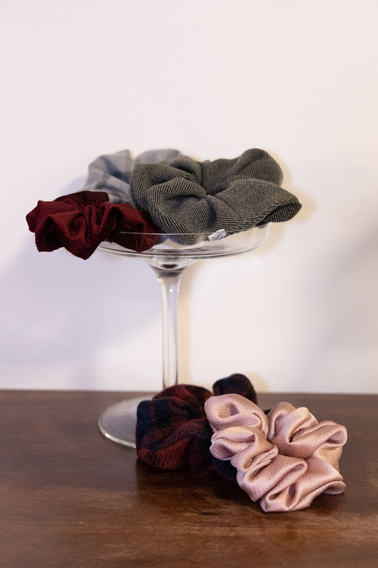 Scrunchie per capelli - Laura / seta merlot