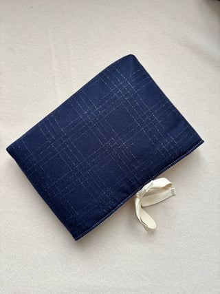 Custodia Libro - Check Blu Notte