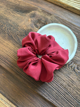 Scrunchie per capelli in seta - lampone
