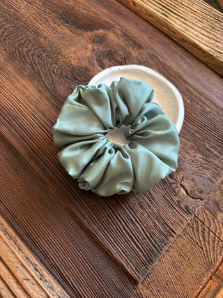 Scrunchie per capelli in seta - sempreverde