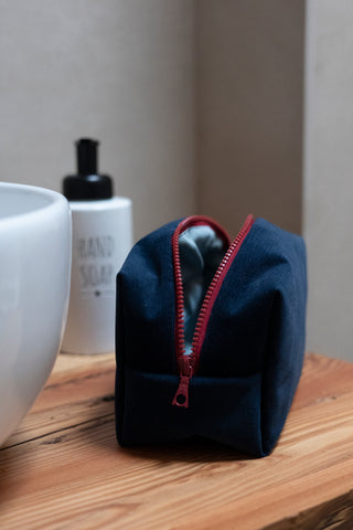 Beautycase maxi - velluto blu notte