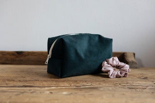 Beautycase maxi - velluto verde bosco