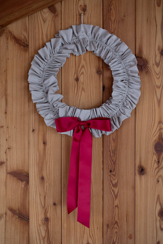 Ghirlanda natalizia in stoffa - fiocco rosso