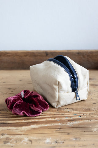 Beautycase mini - cotone damascato burro